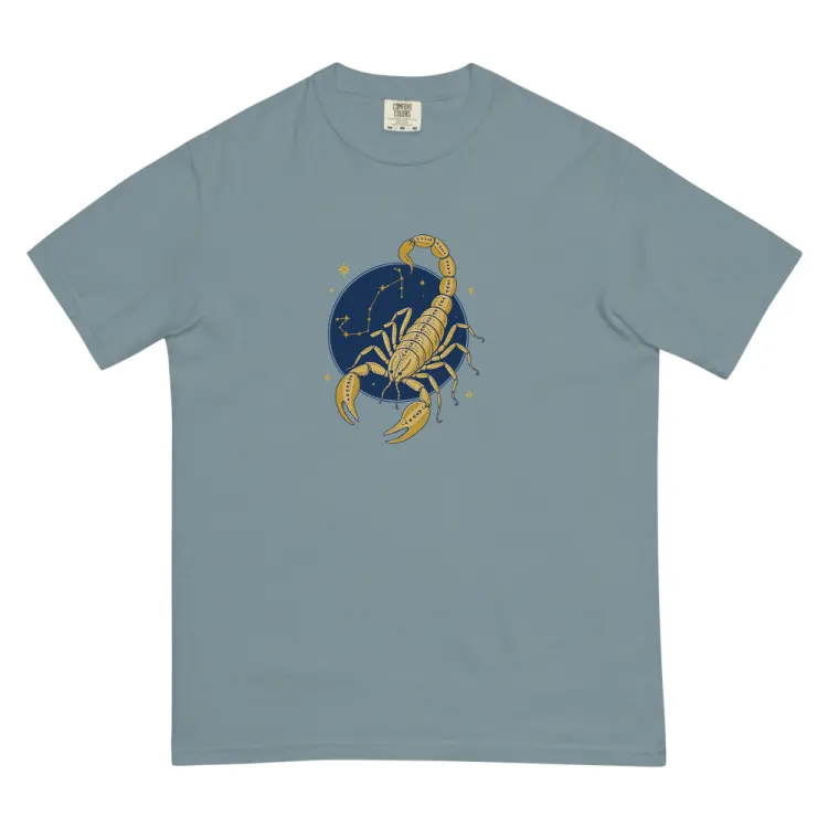 The Born Under Scorpio Tee in Ice Blue.