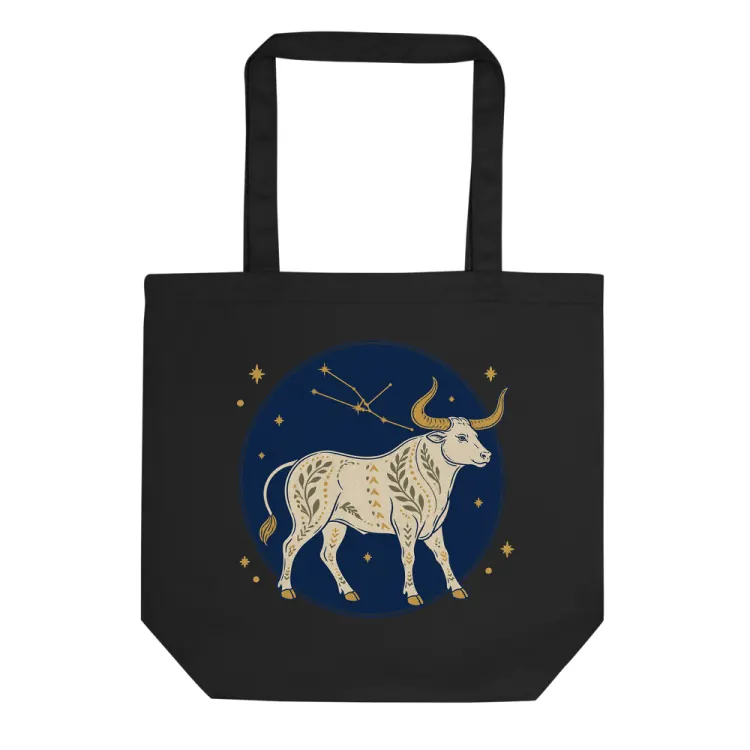 The Born Under Taurus Tote in Black.