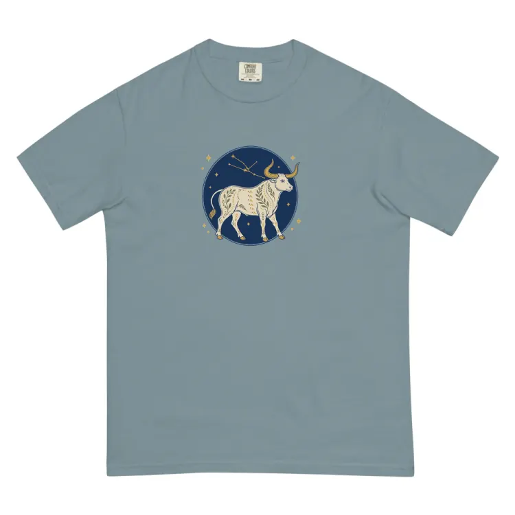 The Born Under Taurus Tee in Ice Blue.