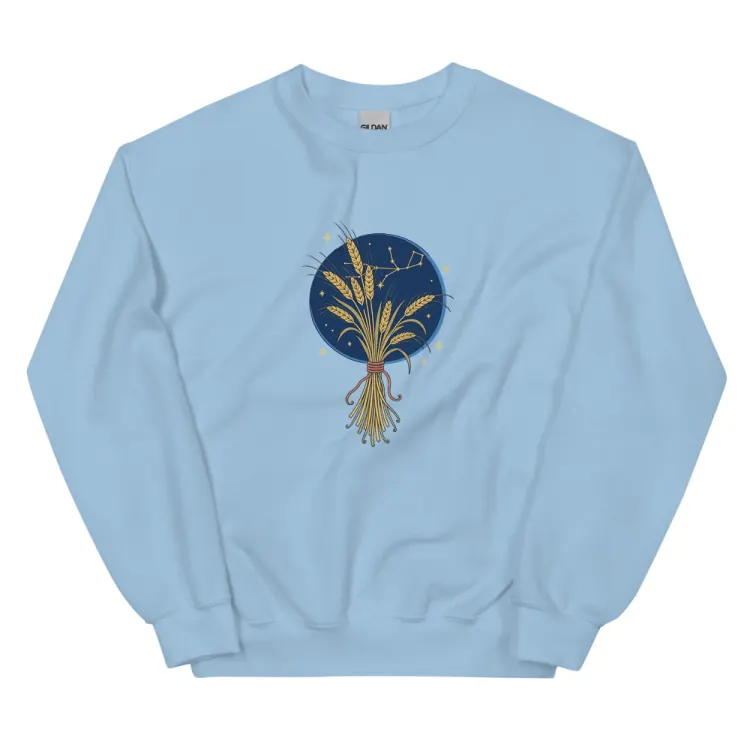 The Born Under Virgo Crewneck in Light Blue.