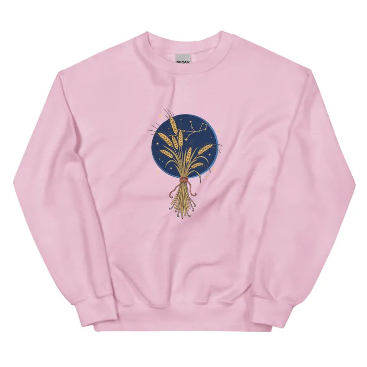 The Born Under Virgo Crewneck in Light Pink.