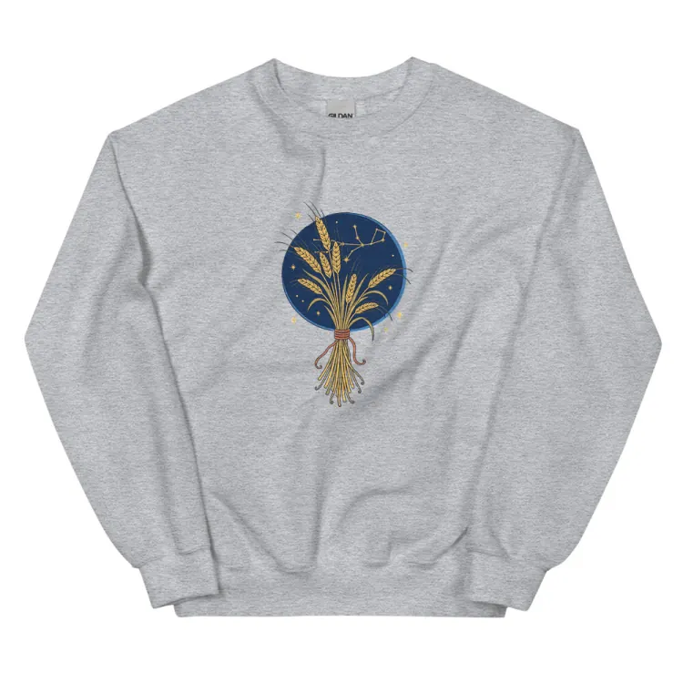 The Born Under Virgo Crewneck in Sport Grey.