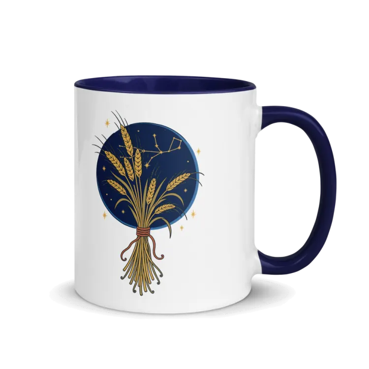 The Born Under Virgo Mug in Dark Blue inside.