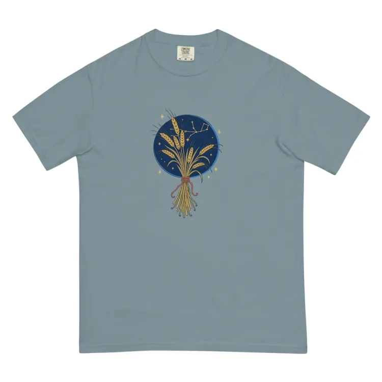 The Born Under Virgo Tee in Ice Blue.