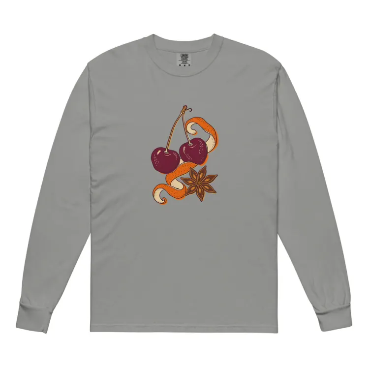 The Cherry & Orange Peel Long Sleeve in Grey.