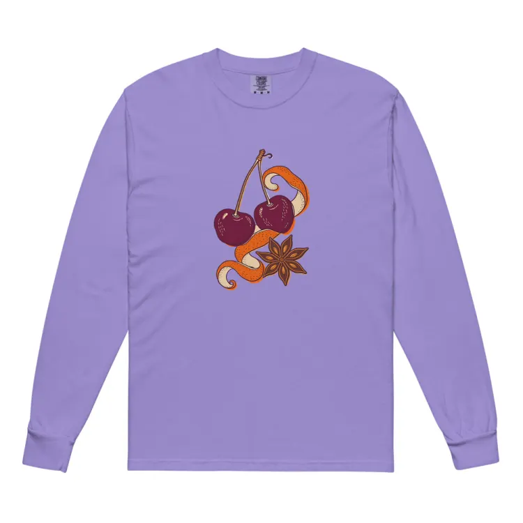 The Cherry & Orange Peel Long Sleeve in Violet.