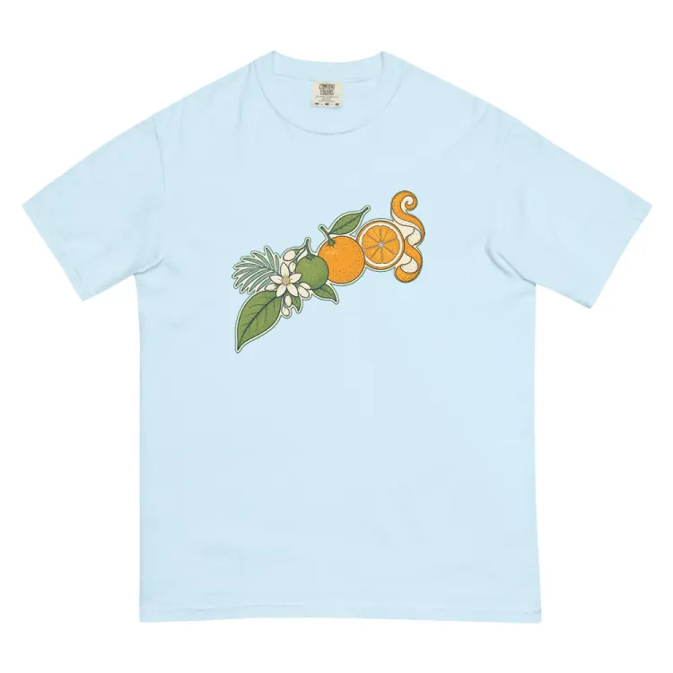 The Citrus, Leaf to Peel Tee in Chambray.