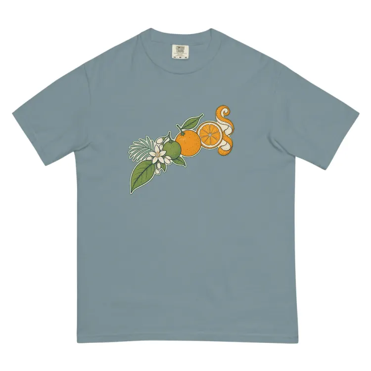 The Citrus, Leaf to Peel Tee in Ice Blue.