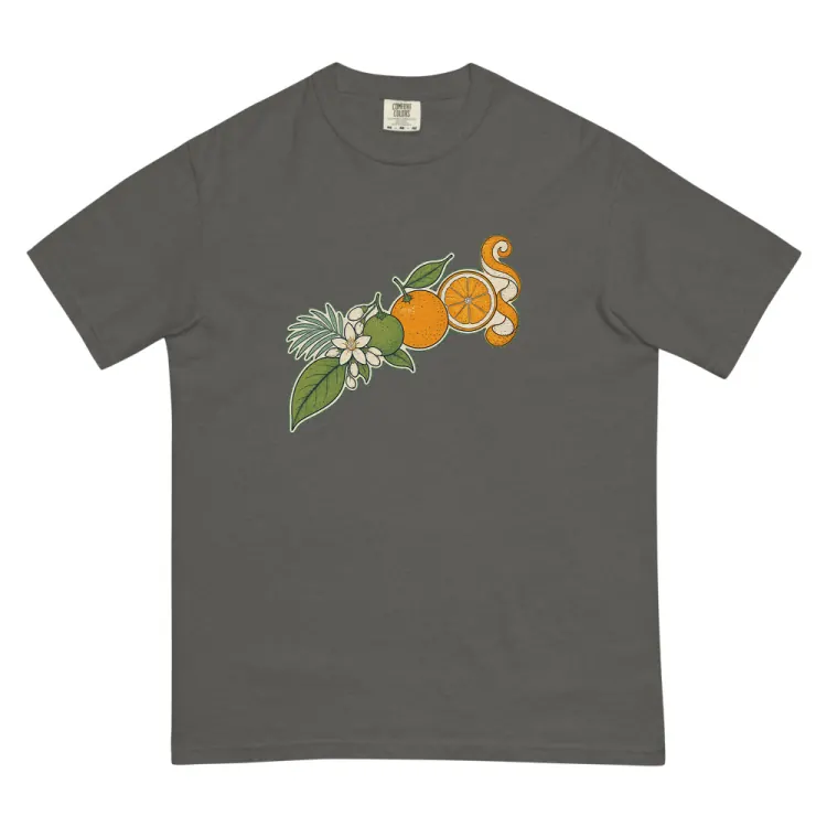 The Citrus, Leaf to Peel Tee in Pepper.