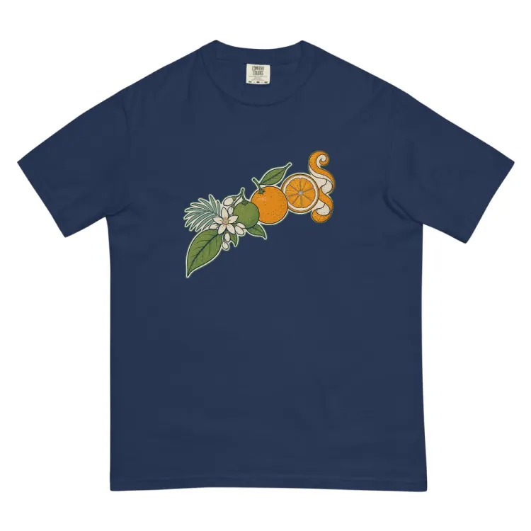 The Citrus, Leaf to Peel Tee in True Navy.