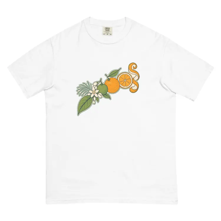 The Citrus, Leaf to Peel Tee in White.