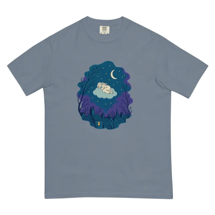 The Cloud Sleepers Tee in Blue Jean.