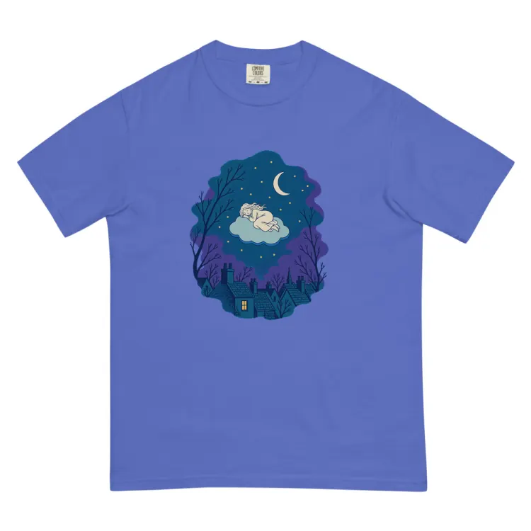 The Cloud Sleepers Tee in Flo Blue.