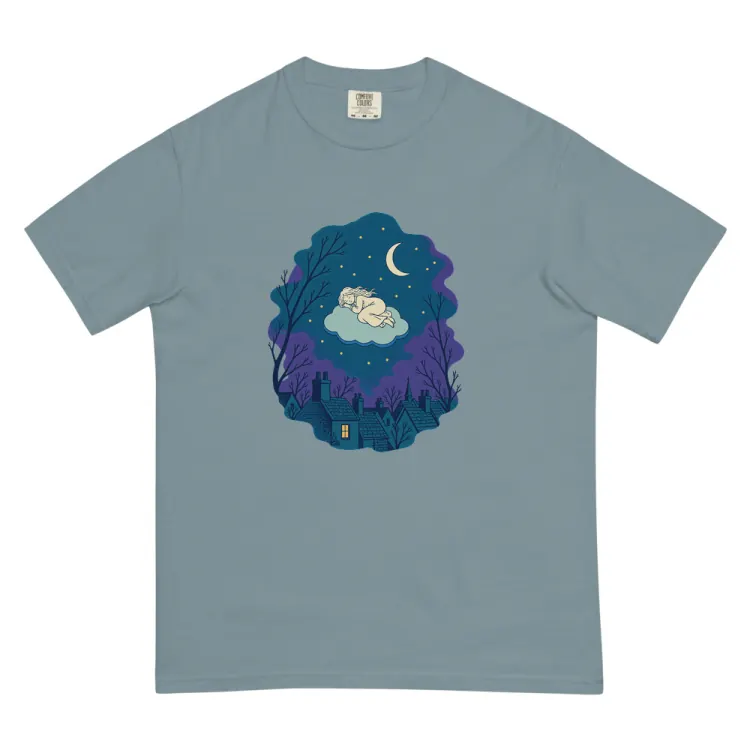 The Cloud Sleepers Tee in Ice Blue.