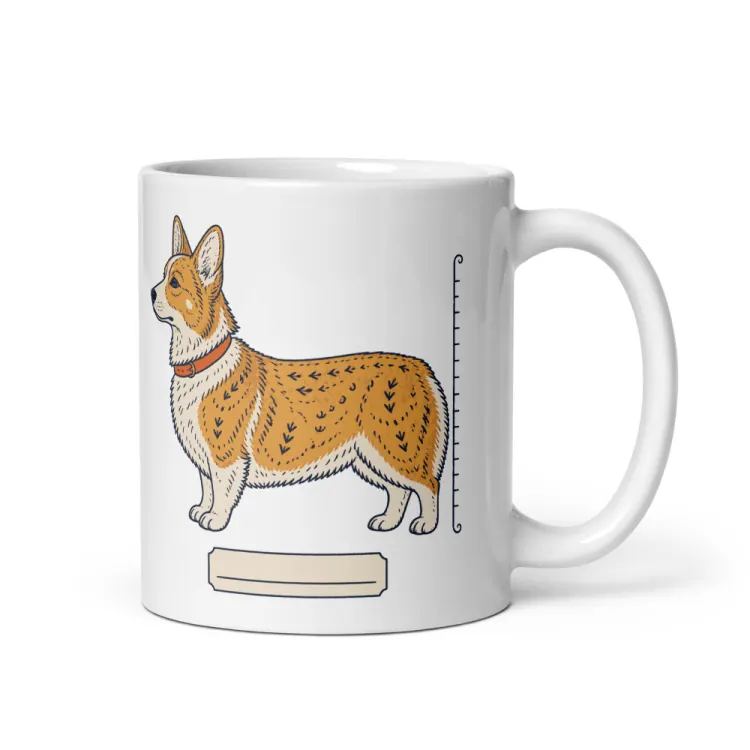 The Corgi Mug in White.