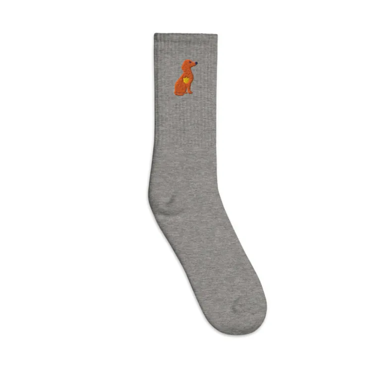 The Dachshund Socks in Heather Grey.