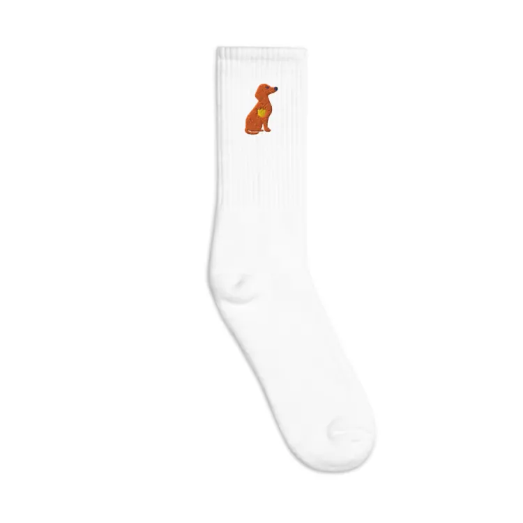 The Dachshund Socks in White.