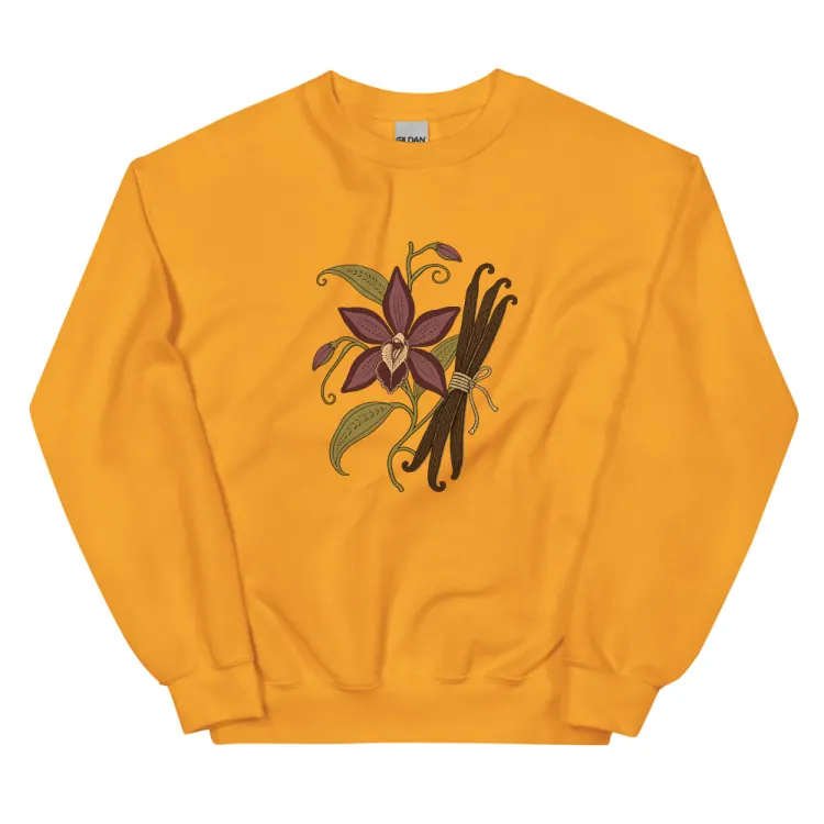 The Dark Orchid & Vanilla Crewneck in Gold.