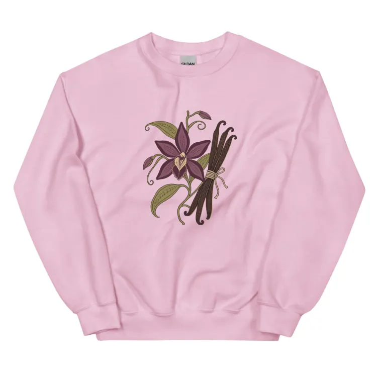 The Dark Orchid & Vanilla Crewneck in Light Pink.