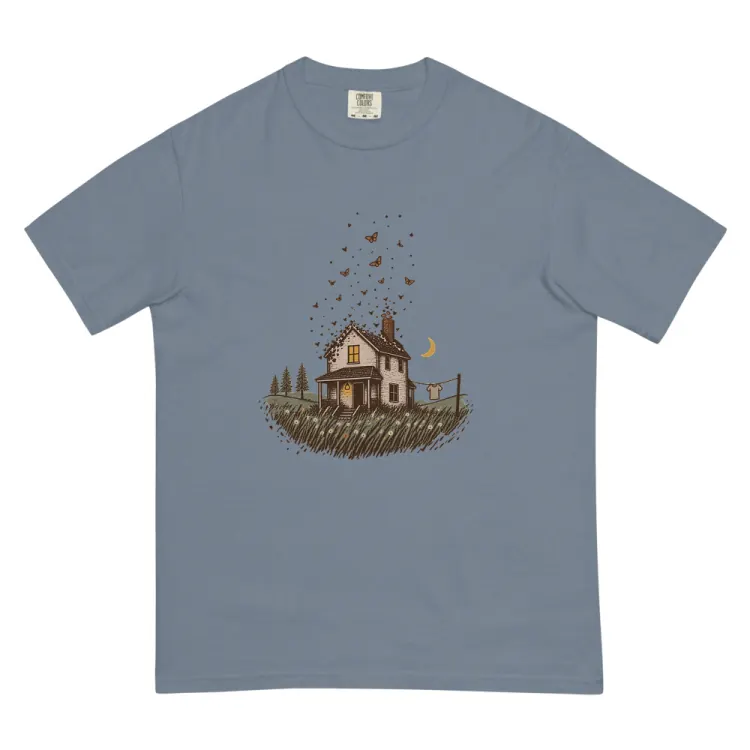The Old House Tee in Blue Jean.