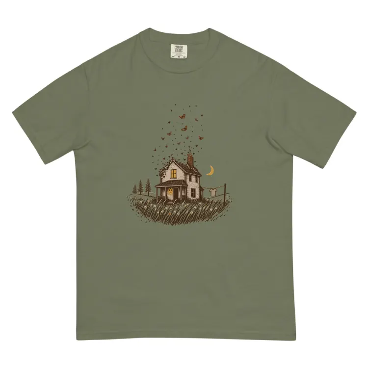 The Old House Tee in Moss.