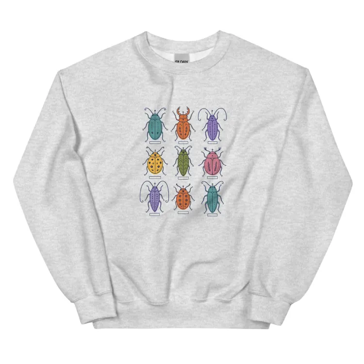 The Nine Beetles Crewneck in Ash.