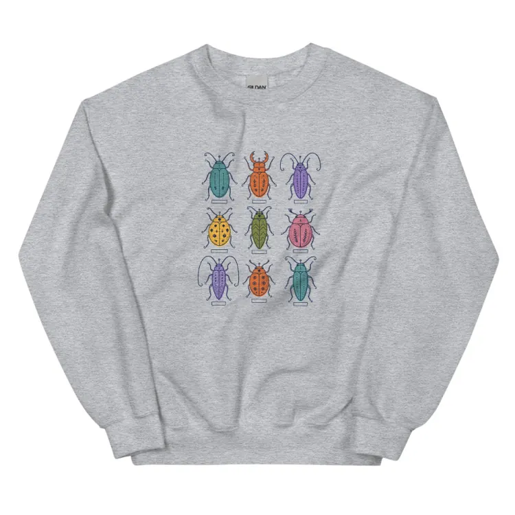 The Nine Beetles Crewneck in Sport Grey.