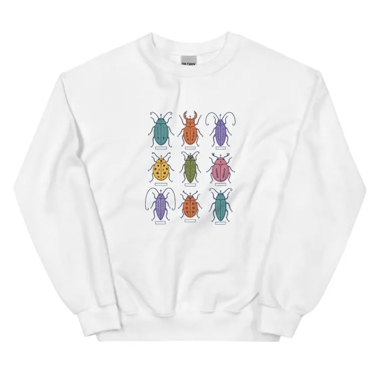 The Nine Beetles Crewneck in White.