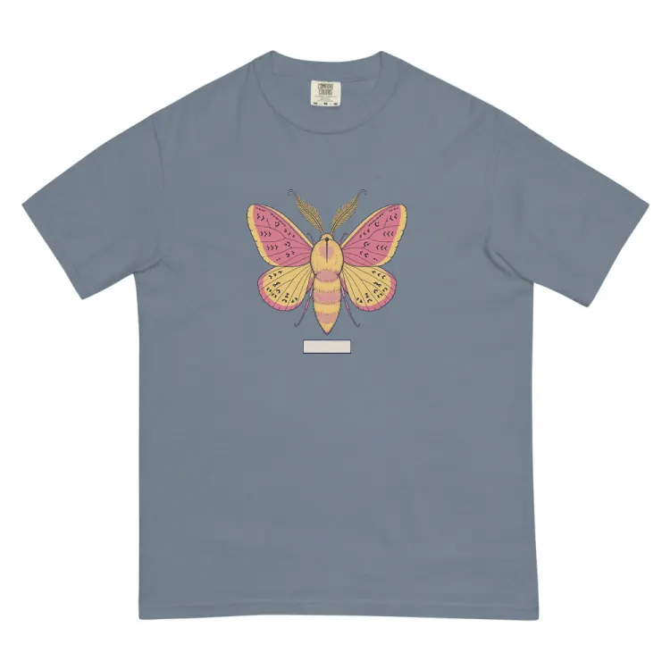 The Rosy Maple Moth Tee in Blue Jean.