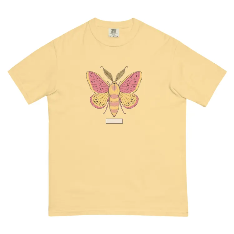 The Rosy Maple Moth Tee in Butter.