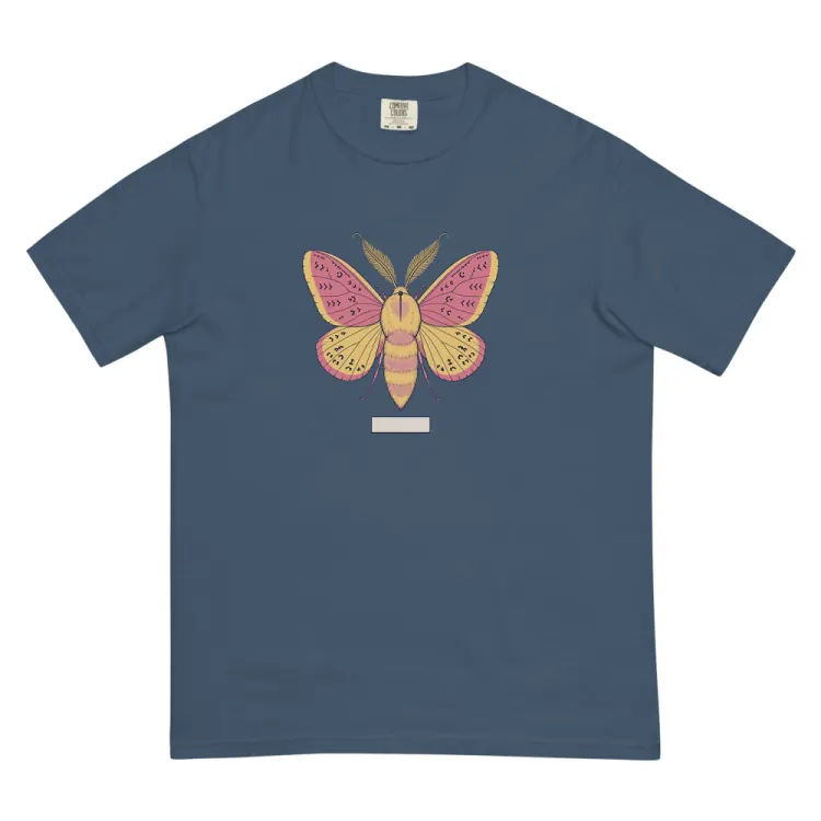 The Rosy Maple Moth Tee in Midnight.