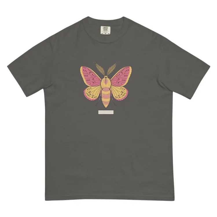 The Rosy Maple Moth Tee in Pepper.