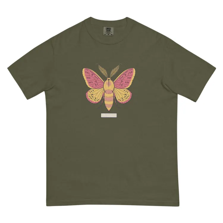 The Rosy Maple Moth Tee in Sage.