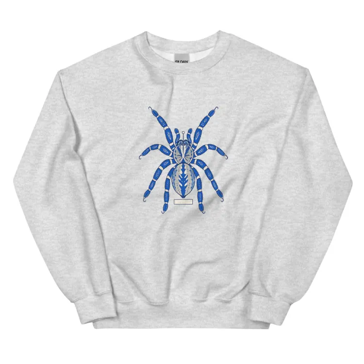 The Sapphire Tarantula Crewneck in Ash.