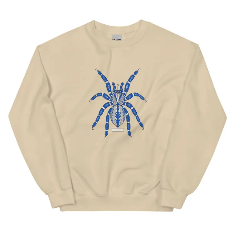 The Sapphire Tarantula Crewneck in Sand.
