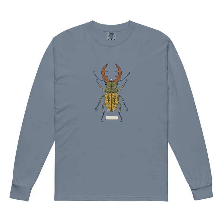 The Stag Beetle Long Sleeve in Blue Jean.