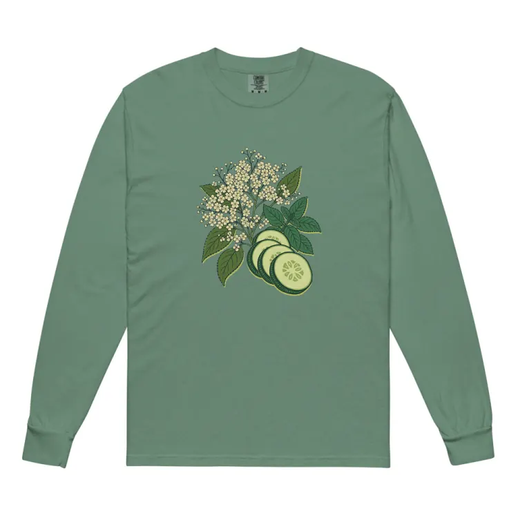 The Elderflower & Cucumber Long Sleeve in Light Green.