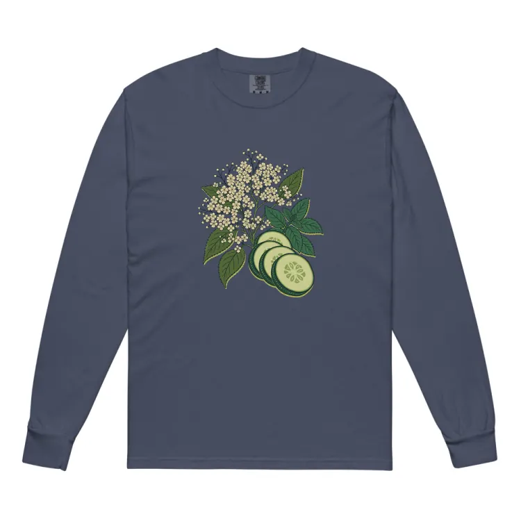 The Elderflower & Cucumber Long Sleeve in Navy.