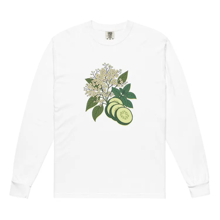The Elderflower & Cucumber Long Sleeve in White.