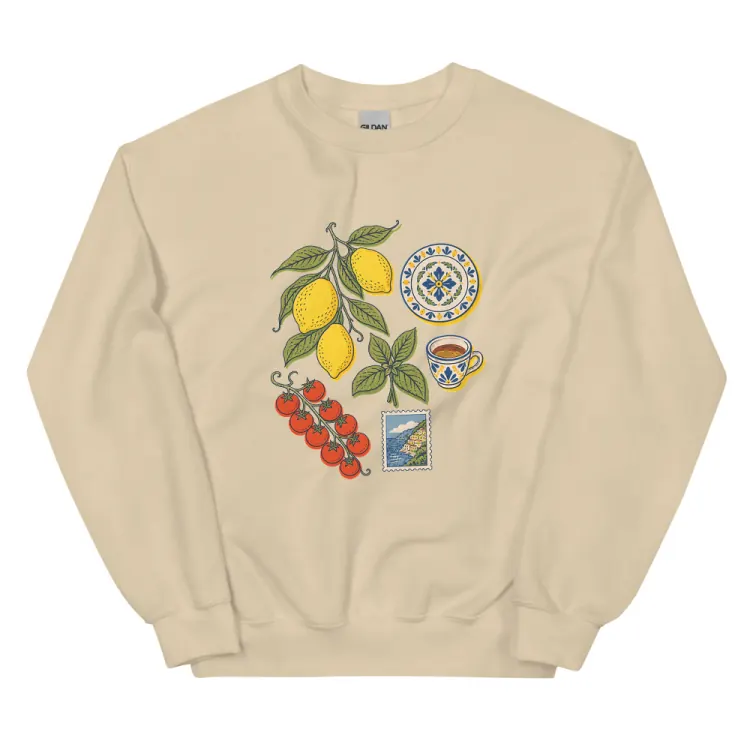 The Amalfi, Elsewhere Crewneck in Sand.