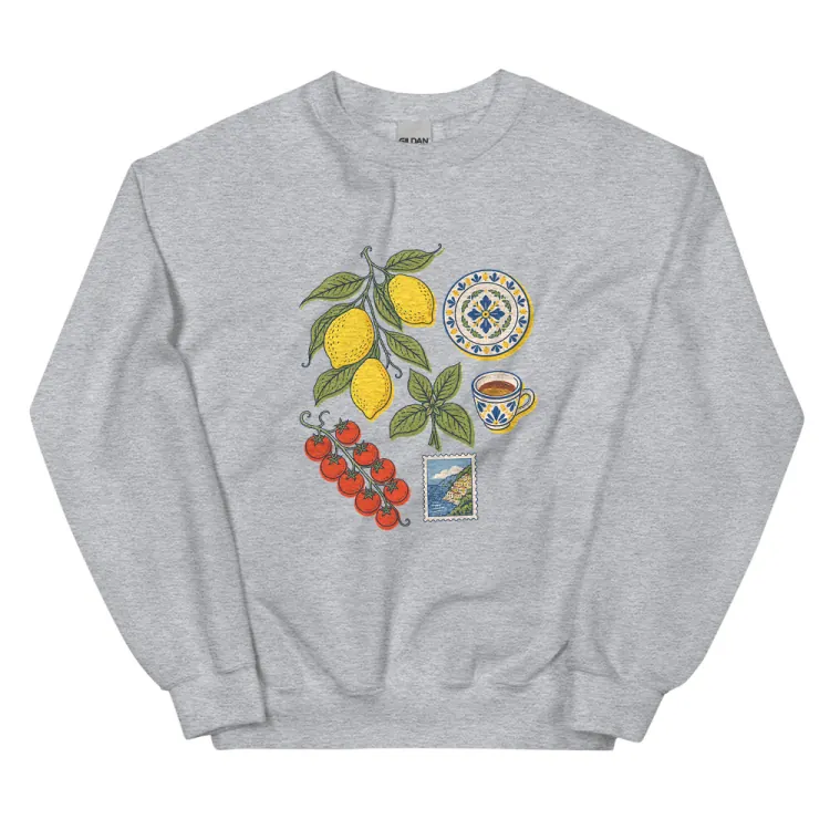 The Amalfi, Elsewhere Crewneck in Sport Grey.