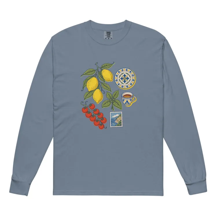 The Amalfi, Elsewhere Long Sleeve in Blue Jean.