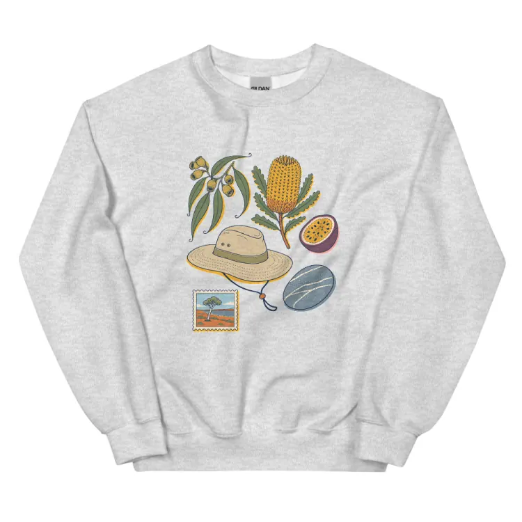 The Australia, Elsewhere Crewneck in Ash.