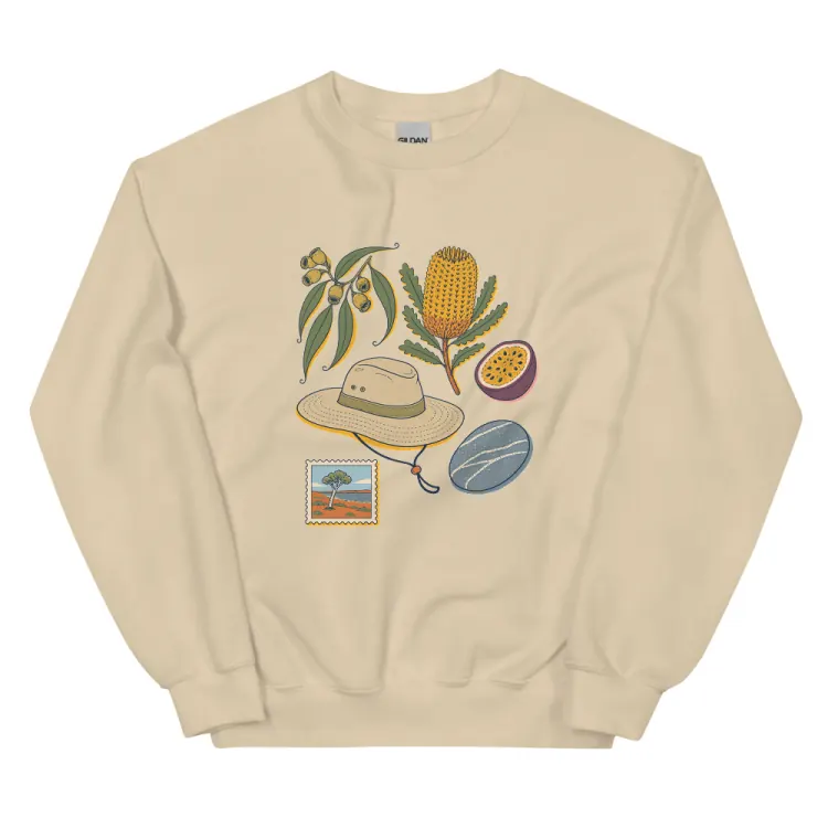 The Australia, Elsewhere Crewneck in Sand.