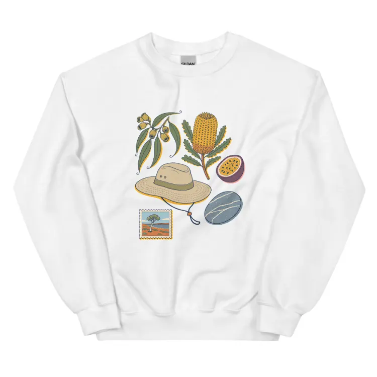 The Australia, Elsewhere Crewneck in White.