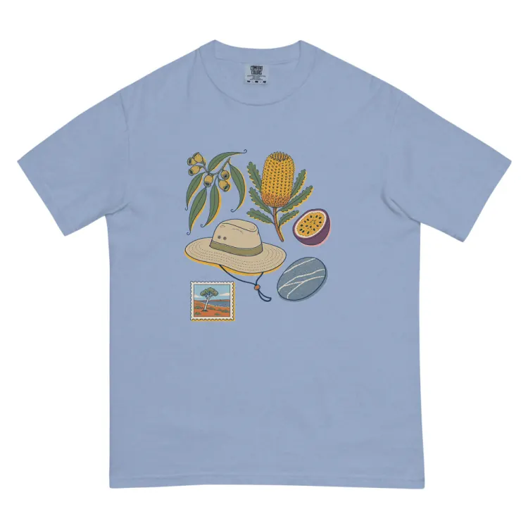 The Australia, Elsewhere Tee in Washed Denim.