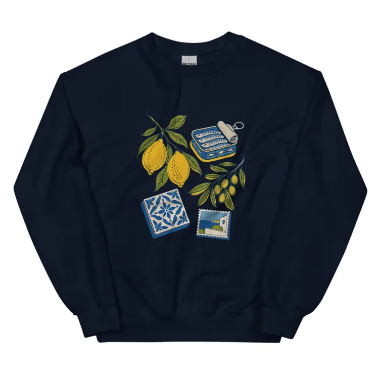 The The Mediterranean Crewneck in Navy.