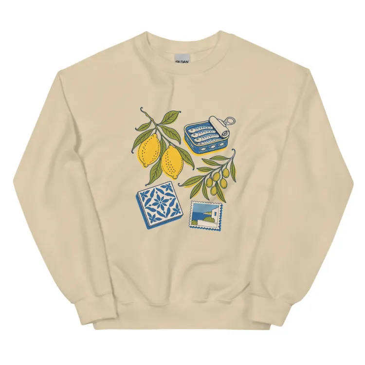 The The Mediterranean Crewneck in Sand.