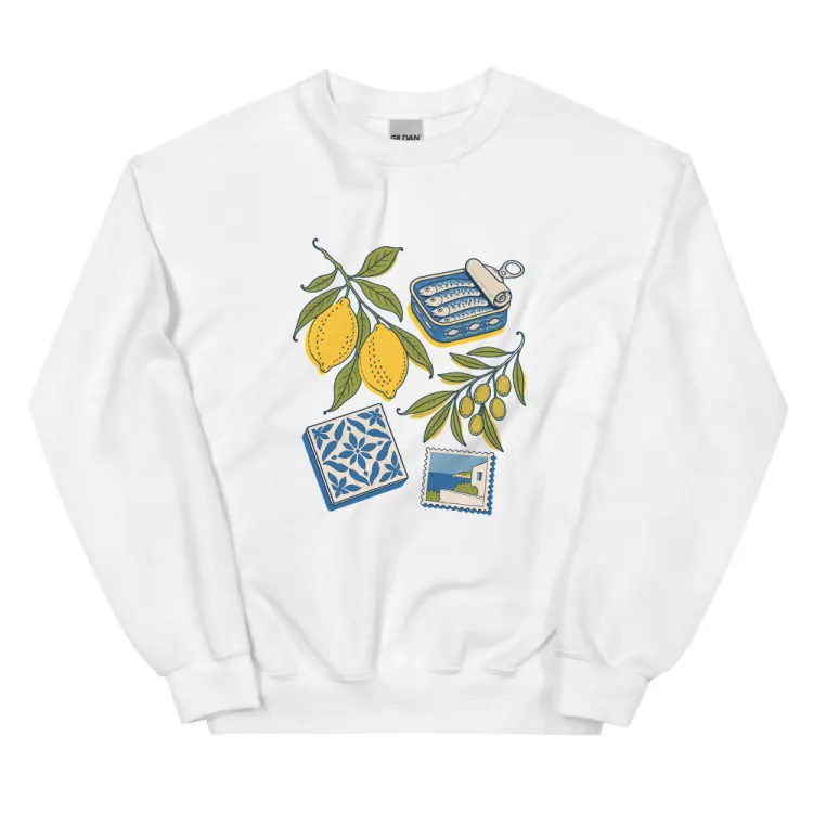 The The Mediterranean Crewneck in White.