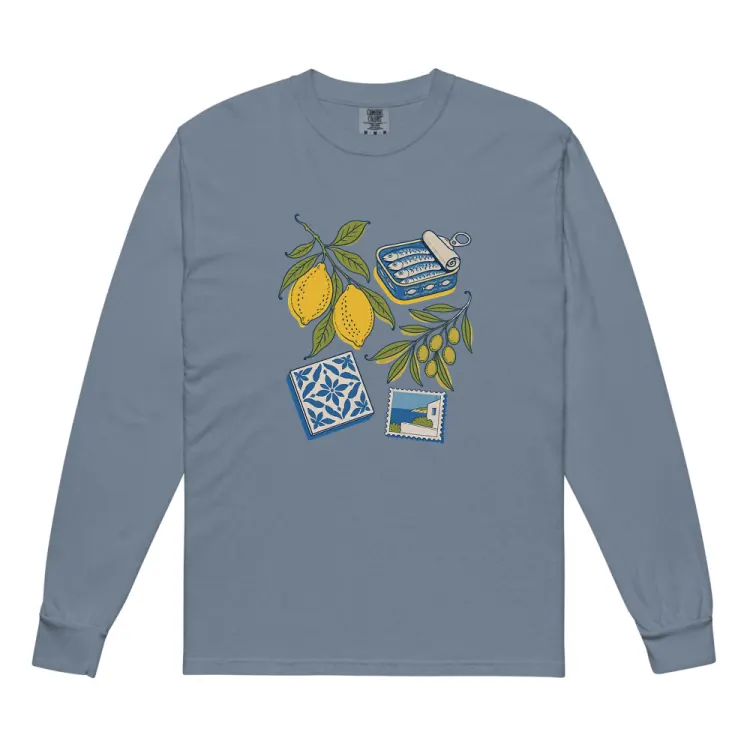 The The Mediterranean Long Sleeve in Blue Jean.